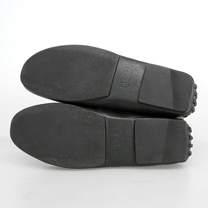 HERMES Irving Leather Moccasin Slip-Ons Black Size 40.5
