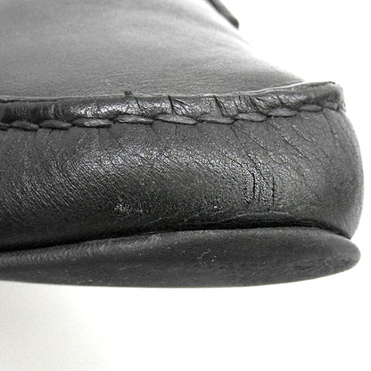 HERMES Irving Leather Moccasin Slip-Ons Black Size 40.5