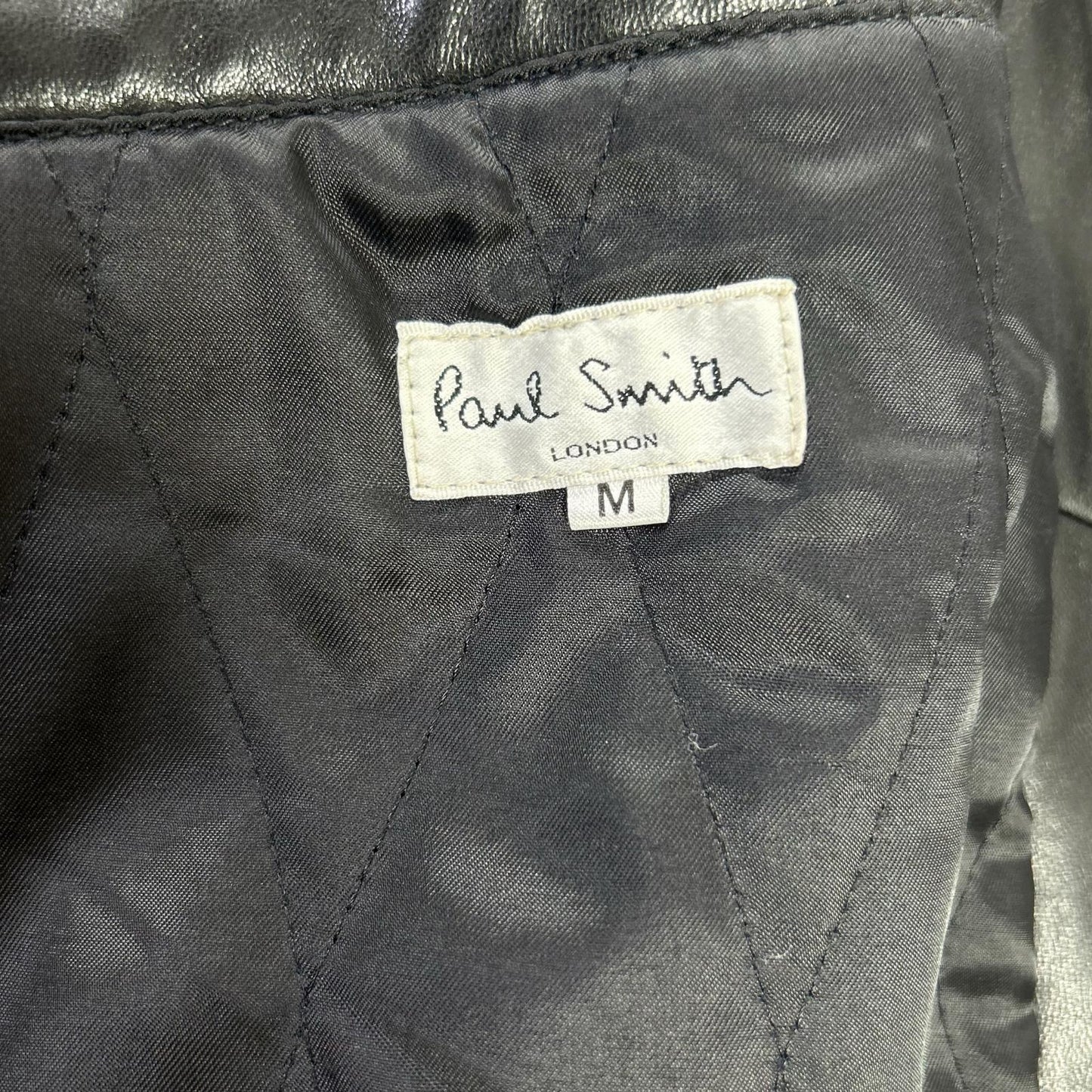 PaulSmith 477329K Black Lamb Leather Jacket Size M