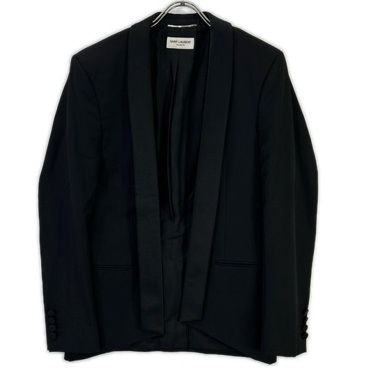 SAINT LAURENT PARIS Black Wool Shawl Collar Blazer Size 46