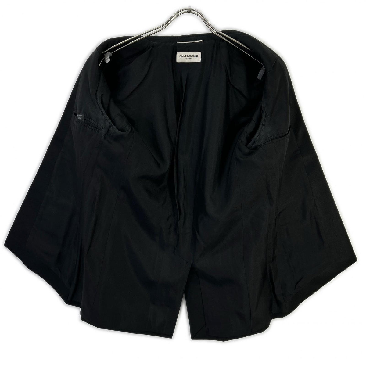 SAINT LAURENT PARIS Black Wool Shawl Collar Blazer Size 46