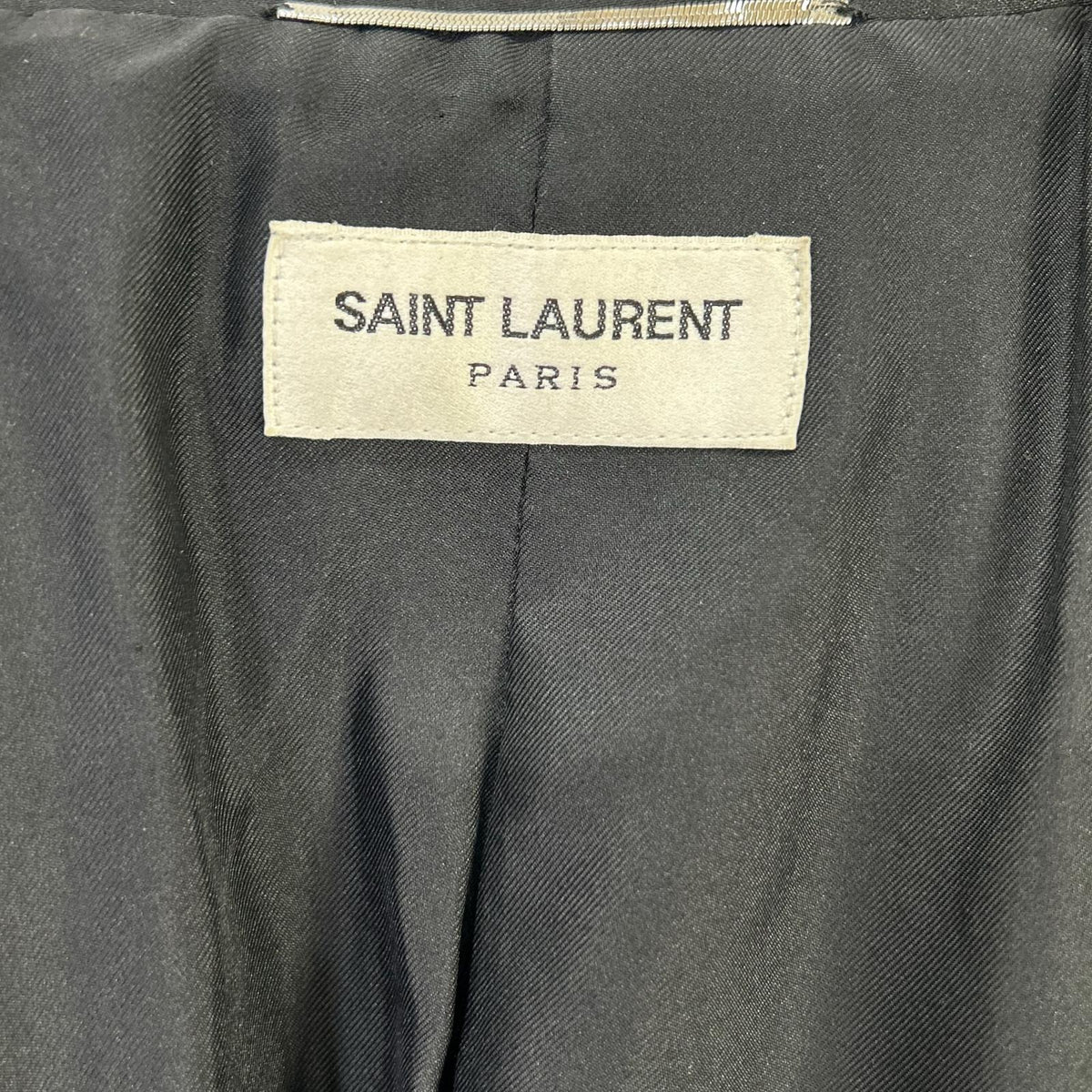SAINT LAURENT PARIS Black Wool Shawl Collar Blazer Size 46