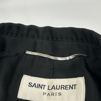 SAINT LAURENT PARIS Black Wool Shawl Collar Blazer Size 46