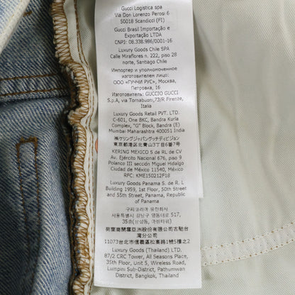 GUCCI 774078 GG Turn-Up Washed Denim Indigo Size 28