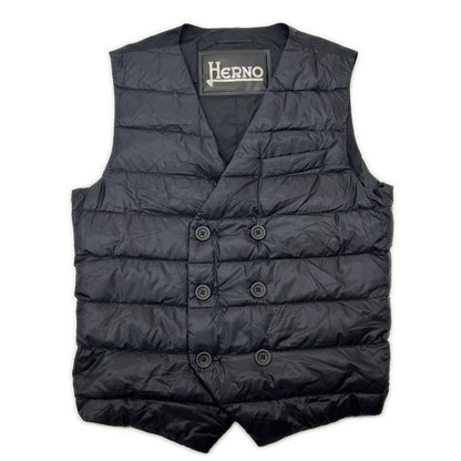 HERNO Legend Line Nylon Down Vest Dark Navy Size 44