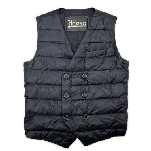 HERNO Legend Line Nylon Down Vest Dark Navy Size 44