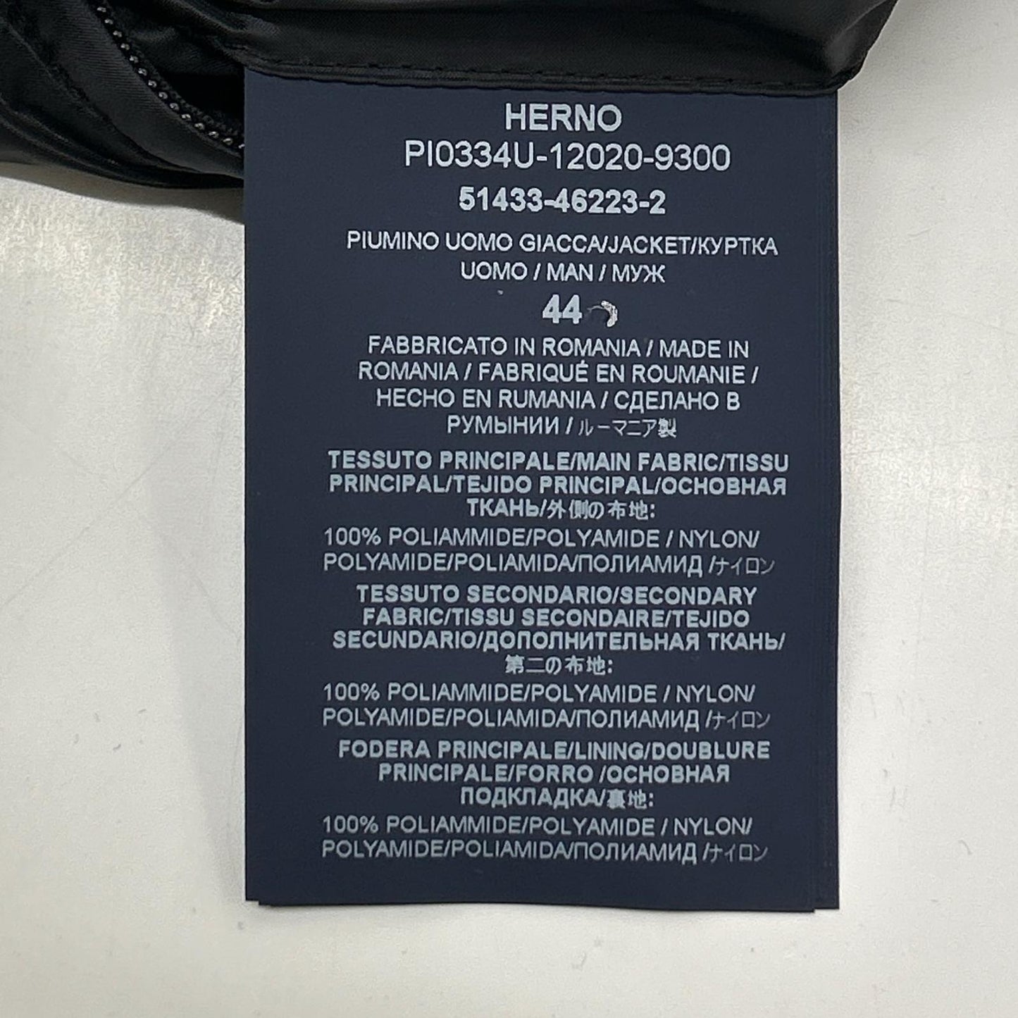HERNO Legend Line Nylon Down Vest Dark Navy Size 44