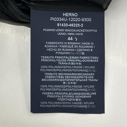 HERNO Legend Line Nylon Down Vest Dark Navy Size 44