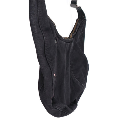 DIESEL 00s Archive Half Moon Denim Shoulder Bag Black