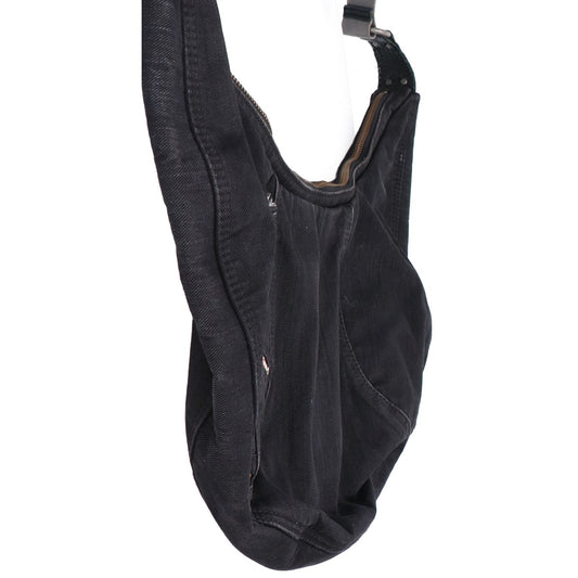 DIESEL 00s Archive Half Moon Denim Shoulder Bag Black