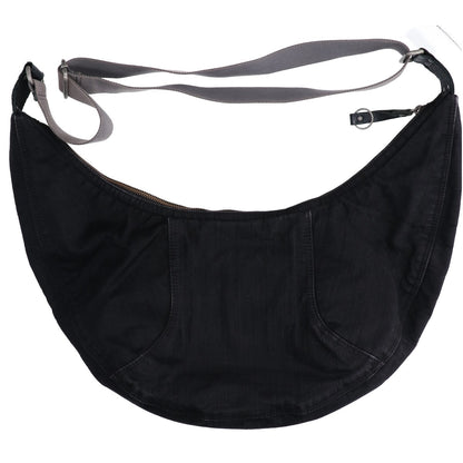 DIESEL 00s Archive Half Moon Denim Shoulder Bag Black