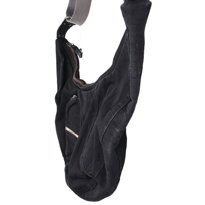 DIESEL 00s Archive Half Moon Denim Shoulder Bag Black