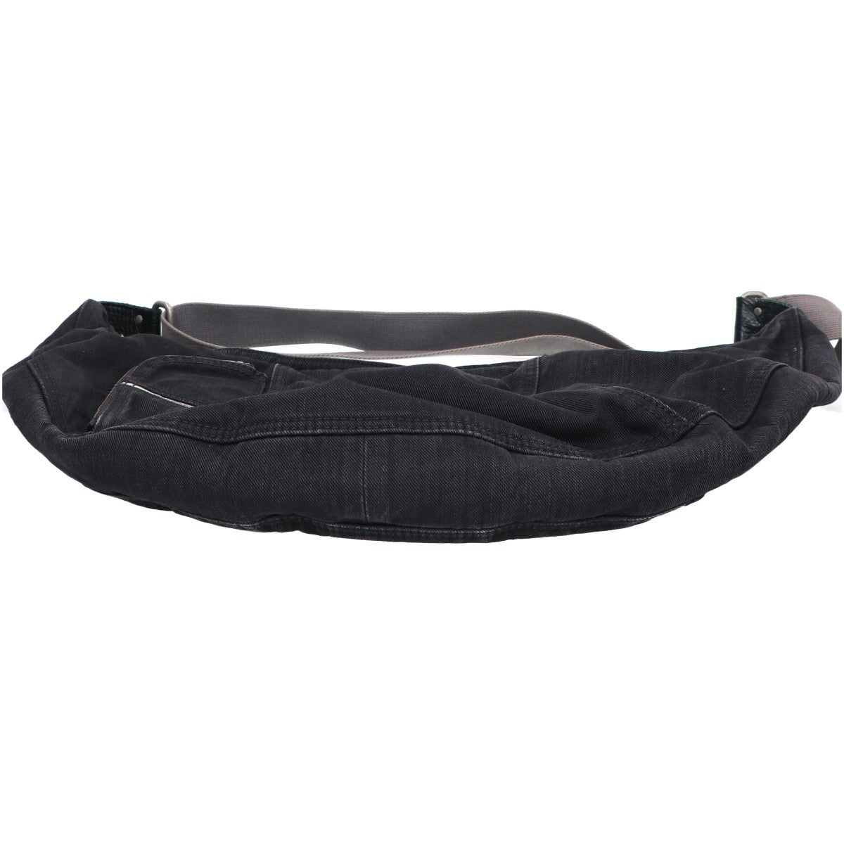DIESEL 00s Archive Half Moon Denim Shoulder Bag Black