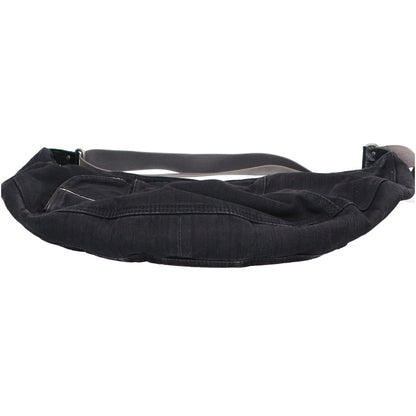 DIESEL 00s Archive Half Moon Denim Shoulder Bag Black
