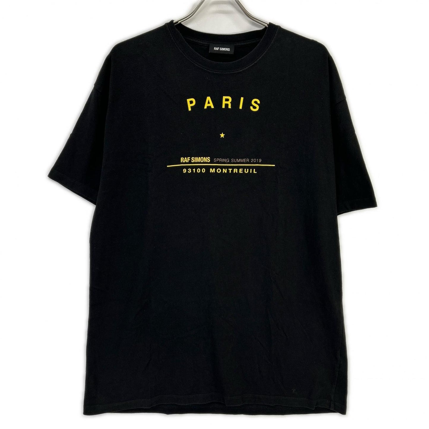 RAF SIMONS 19SS Print Works Tour Cotton T-Shirt Black Size M