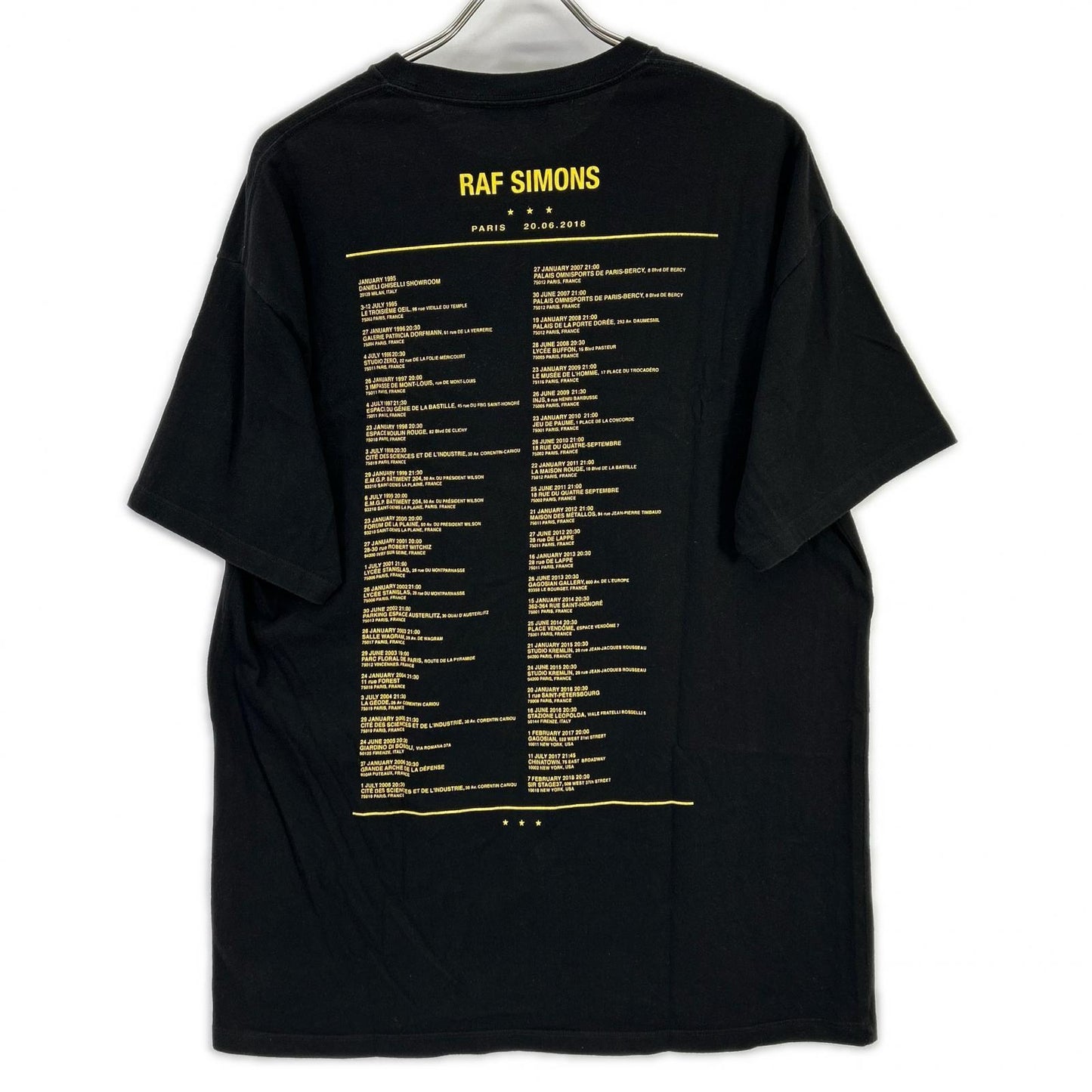 RAF SIMONS 19SS Print Works Tour Cotton T-Shirt Black Size M