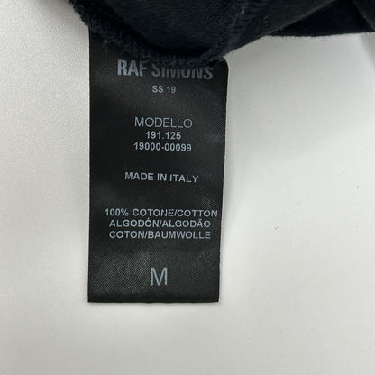 RAF SIMONS 19SS Print Works Tour Cotton T-Shirt Black Size M
