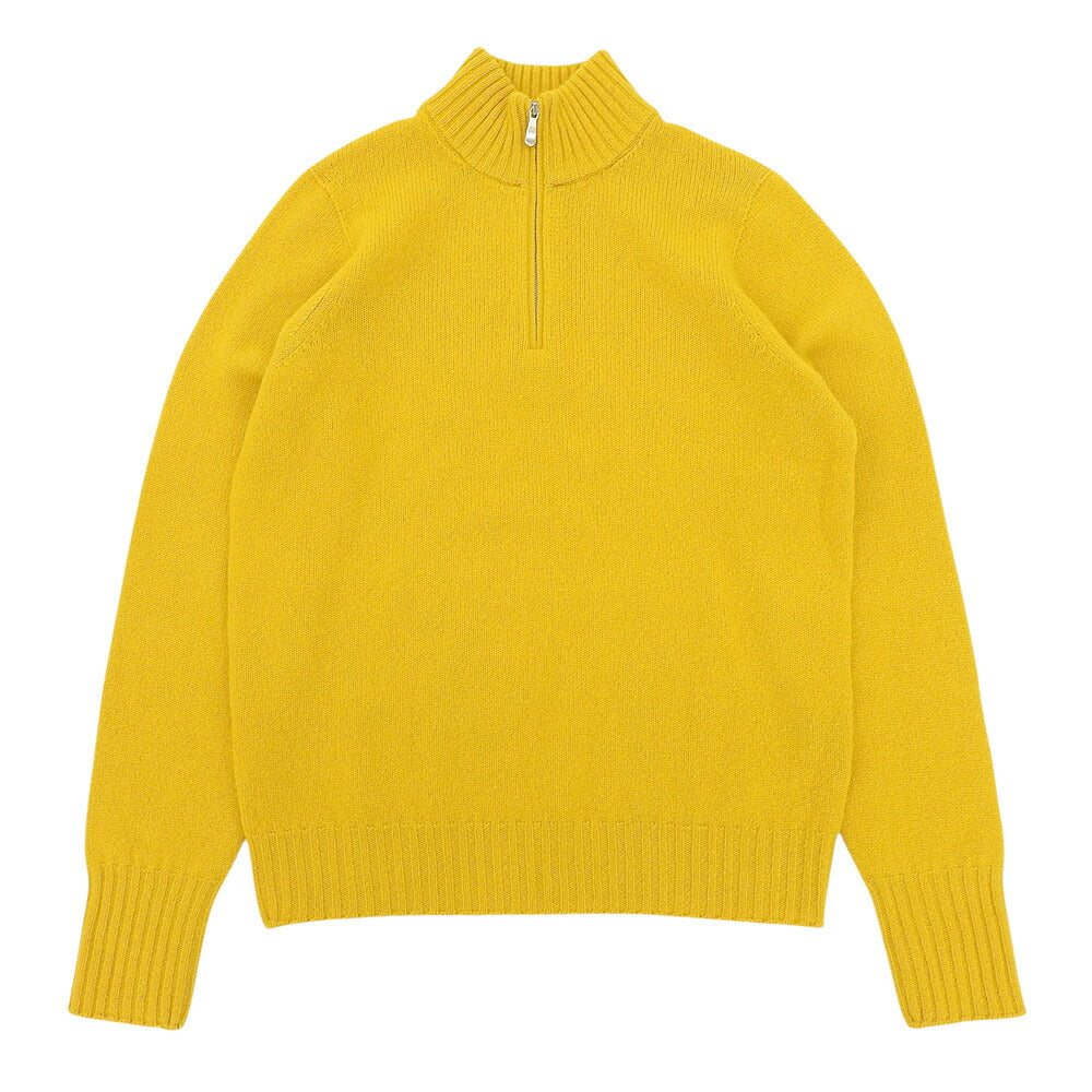Drumohr Half-Zip Wool Knit Pullover Yellow Size 48