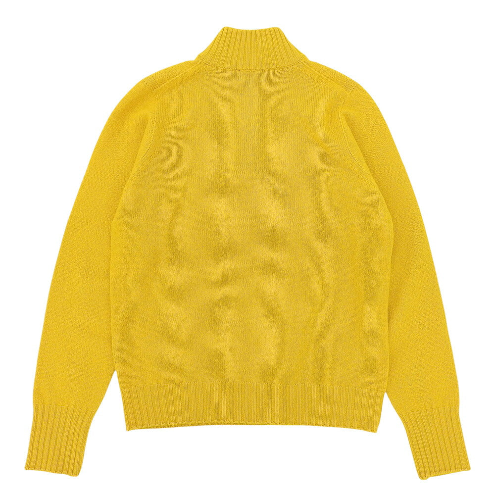 Drumohr Half-Zip Wool Knit Pullover Yellow Size 48
