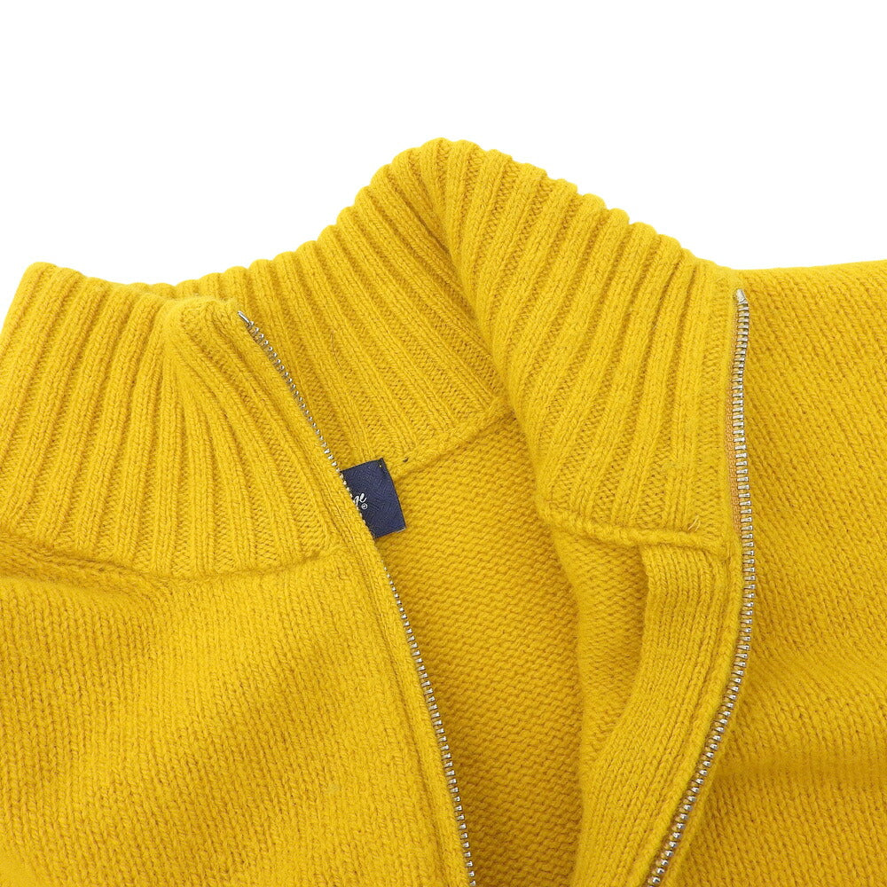 Drumohr Half-Zip Wool Knit Pullover Yellow Size 48