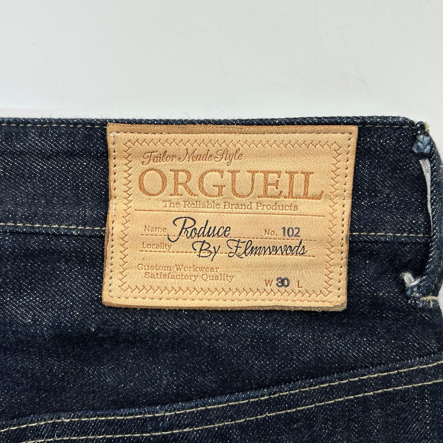 ORGUEIL OR-102 Tailor Wide Straight Jeans Indigo Pants Size 30