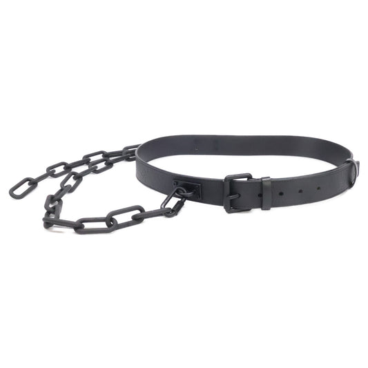 LOUIS VUITTON Black Signature Chain 35MM Belt Size 90/36