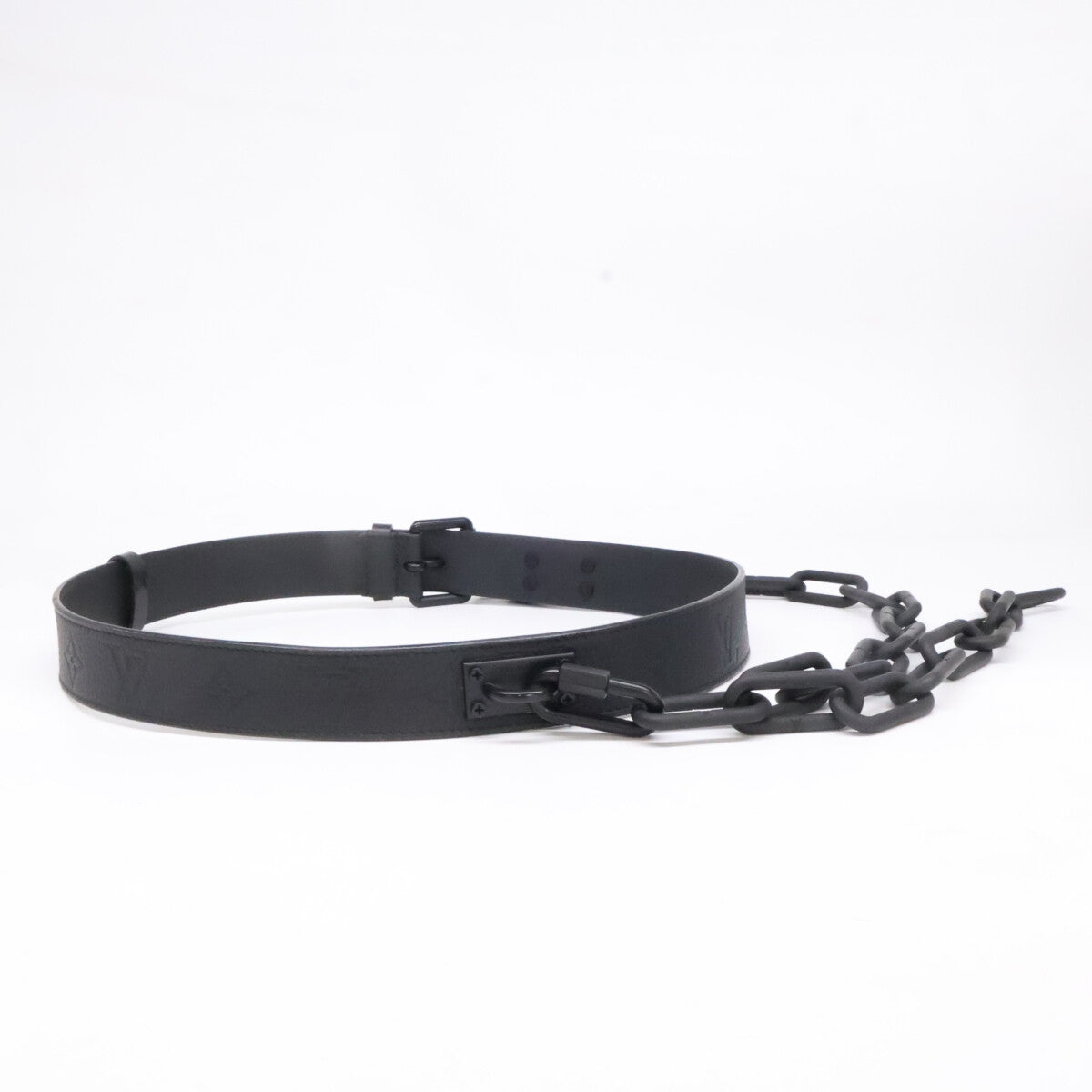 LOUIS VUITTON Black Signature Chain 35MM Belt Size 90/36