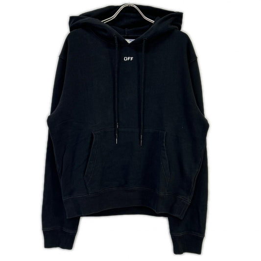 OFF-WHITE Black Back Logo Print Cotton Hoodie Size M