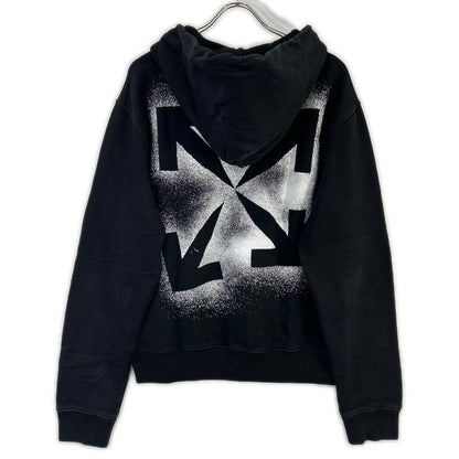 OFF-WHITE Black Back Logo Print Cotton Hoodie Size M