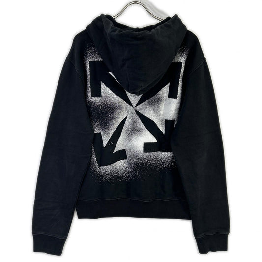 OFF-WHITE Black Back Logo Print Cotton Hoodie Size M