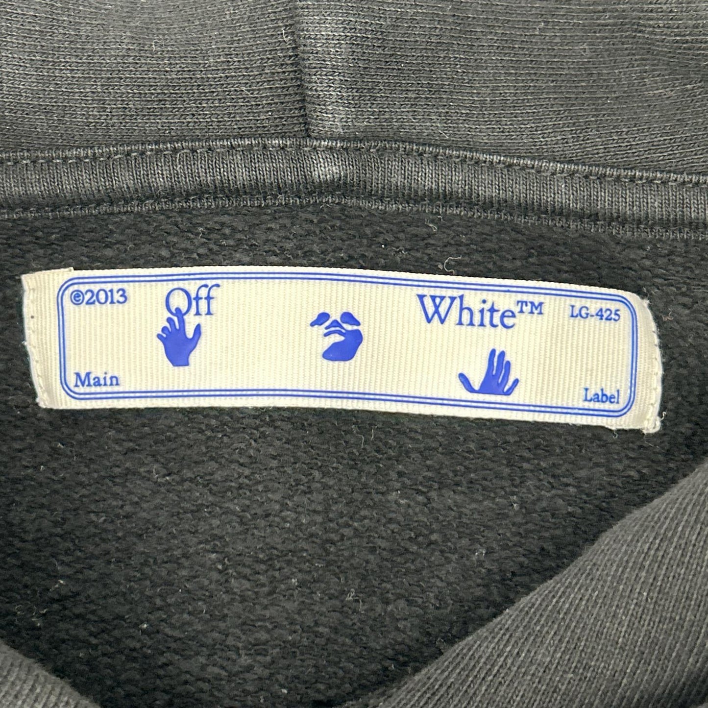 OFF-WHITE Black Back Logo Print Cotton Hoodie Size M