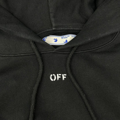 OFF-WHITE Black Back Logo Print Cotton Hoodie Size M
