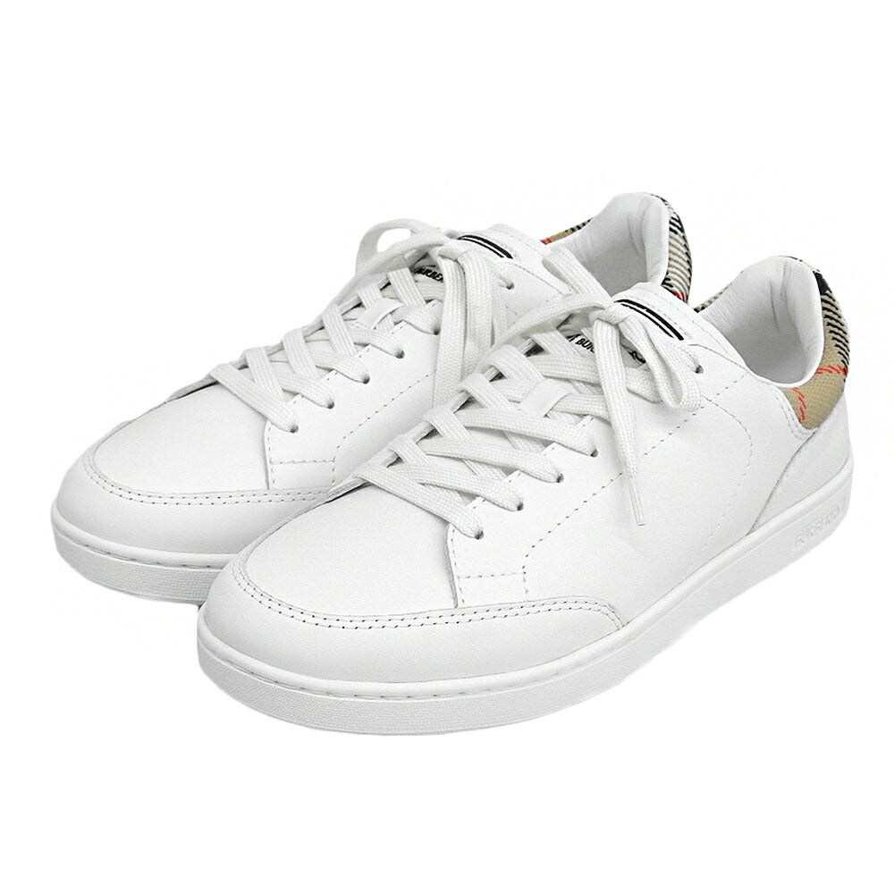 BURBERRY White Leather Low Top Sneakers Size EU 41