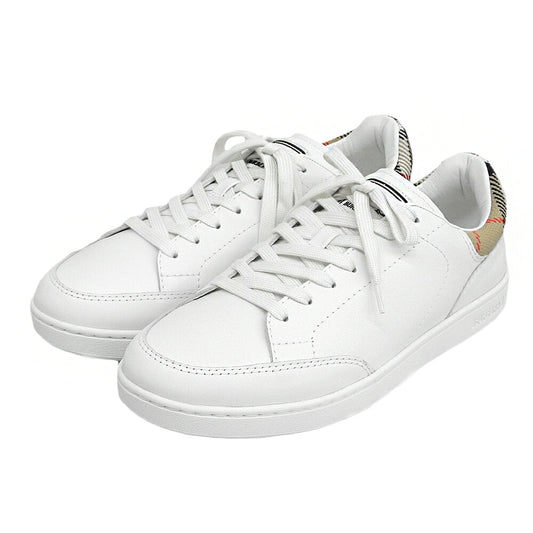 BURBERRY White Leather Low Top Sneakers Size EU 41