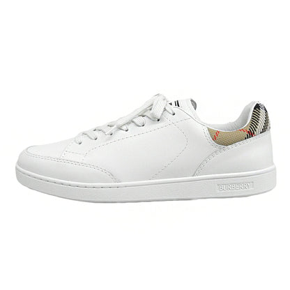 BURBERRY White Leather Low Top Sneakers Size EU 41