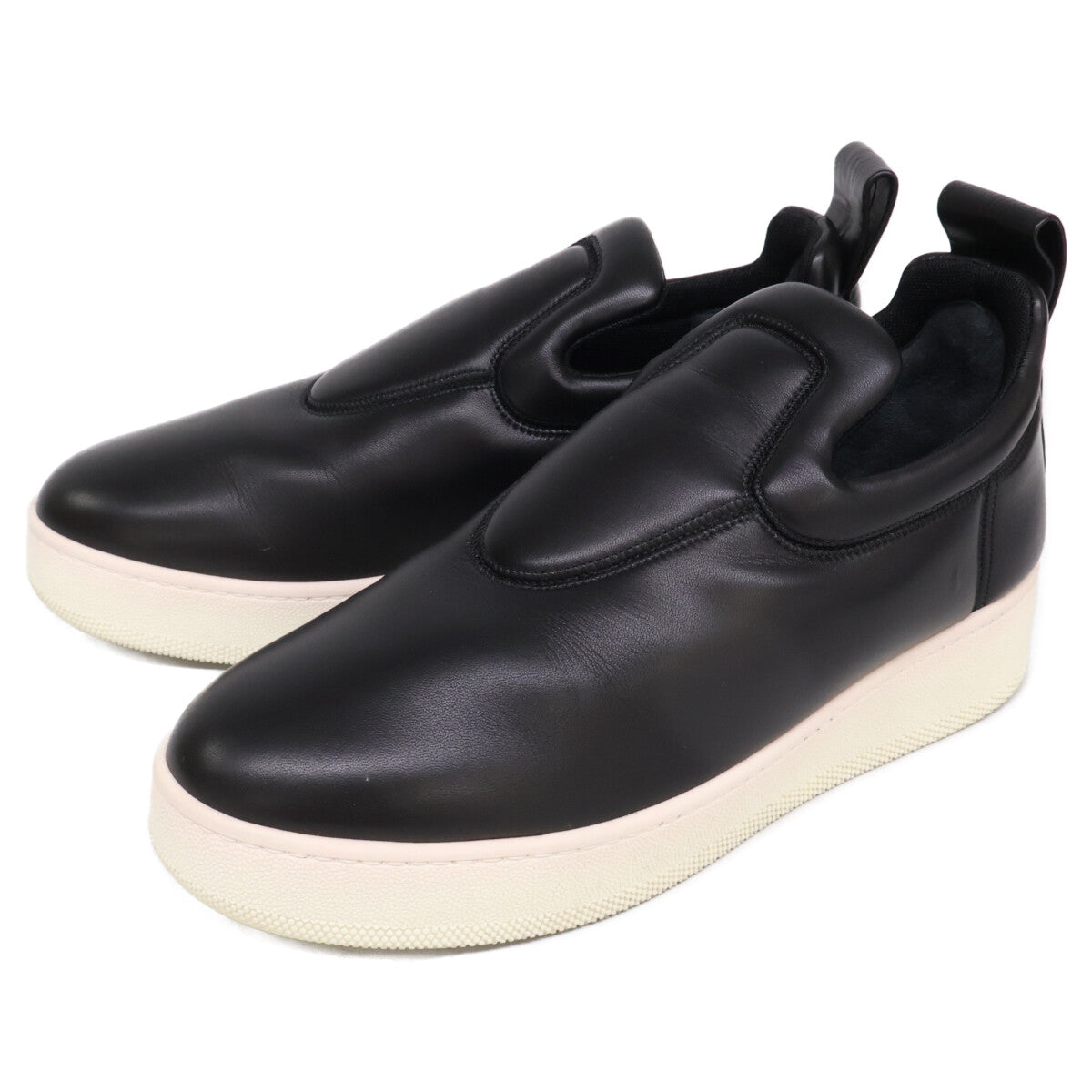 CELINE Phoebe Era Pull On Leather Slip-Ons Black Size EU 40