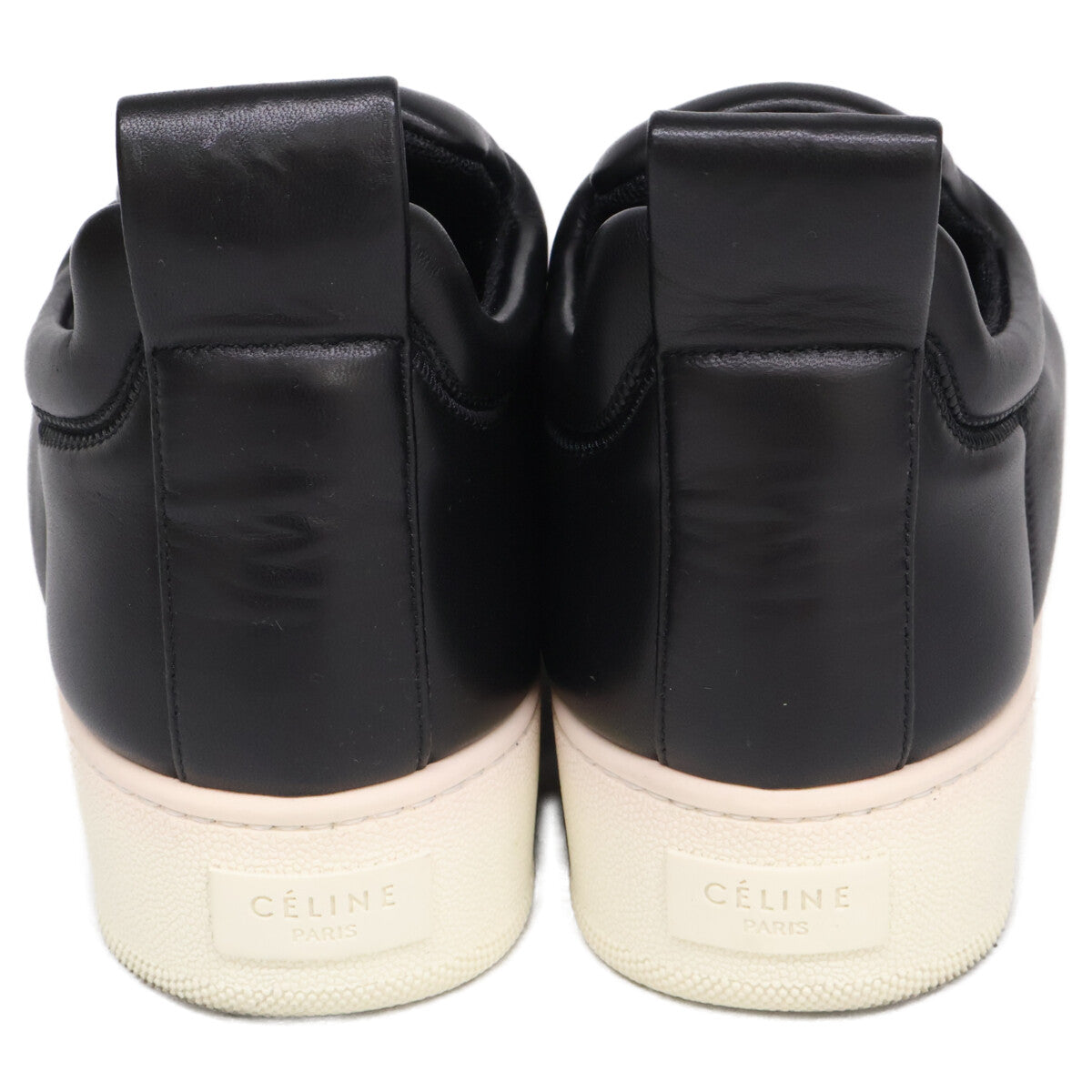 CELINE Phoebe Era Pull On Leather Slip-Ons Black Size EU 40