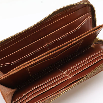 Tsuchiya Kaban L-Zip Long Leather Wallet Brown Size ONE SIZE