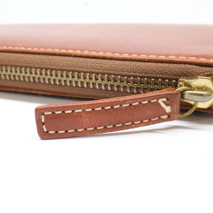 Tsuchiya Kaban L-Zip Long Leather Wallet Brown Size ONE SIZE