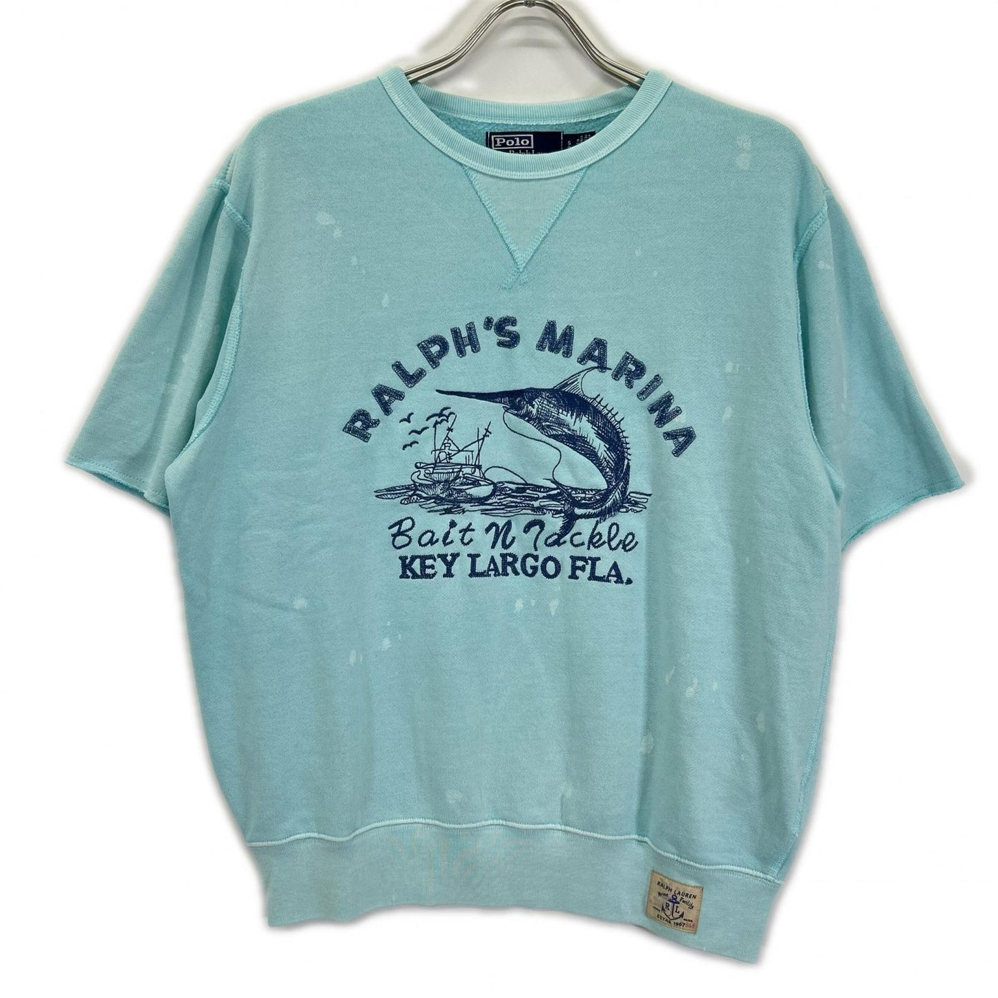 POLObyRalphLauren Paint Distressed Sweatshirt Blue Size S