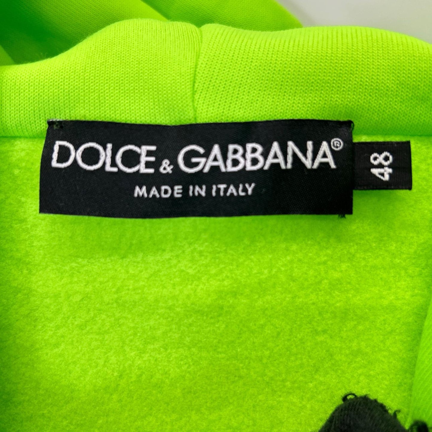 DOLCE&GABBANA 22SS G9VC8Z Lime Green Pullover Hoodie Size 48