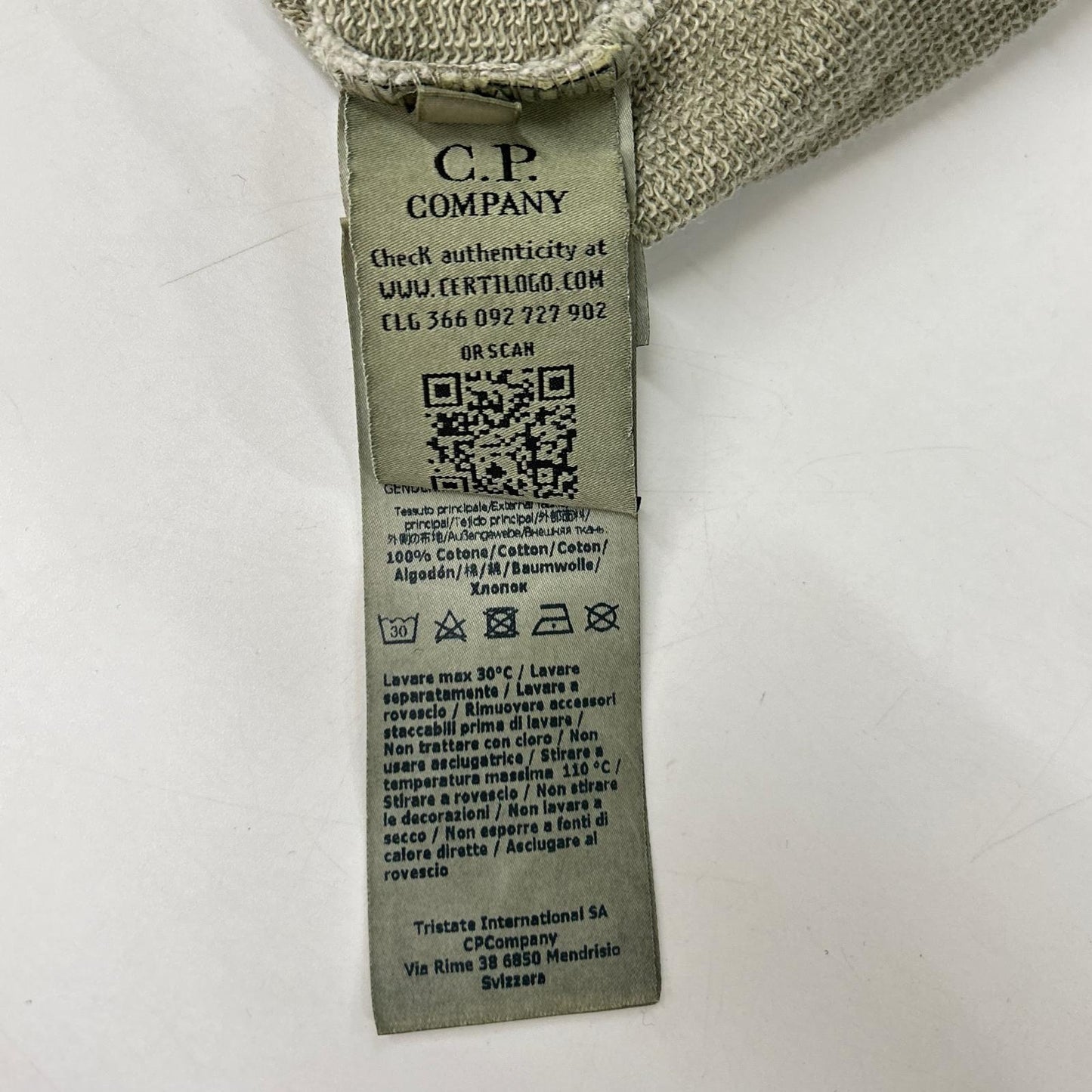 C.P.COMPANY ICE Lens Crewneck Cotton Sweatshirt Gray Size XL
