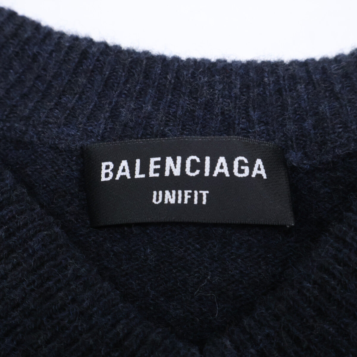 BALENCIAGA Striped Fringed V-Neck Wool Knit Sweater Size XS