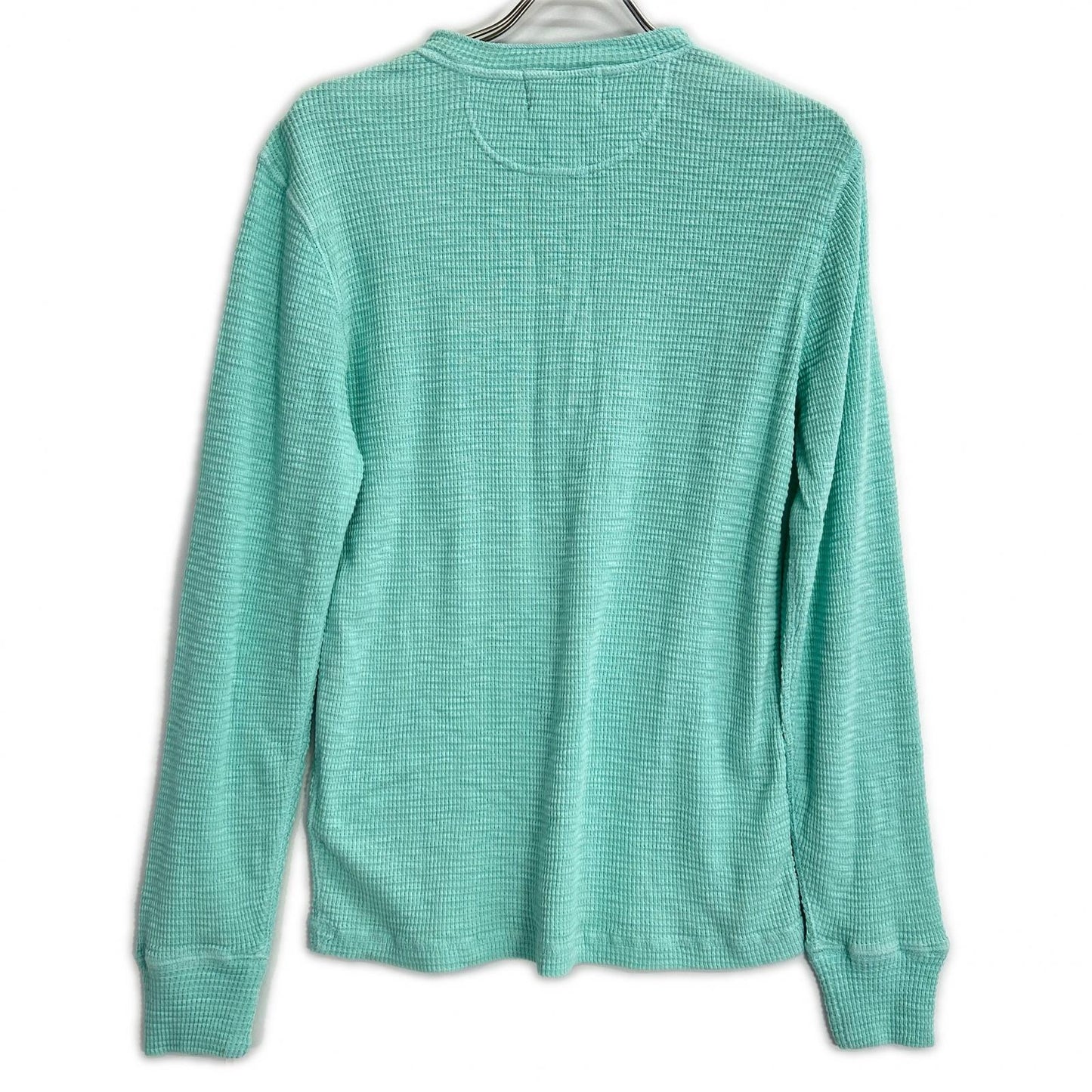 RRL Half-Button Henley Waffle Long Sleeve Shirt Blue Size M