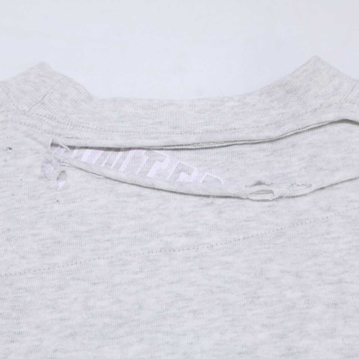 BALENCIAGA Distressed Cotton T-Shirt Gray Size L