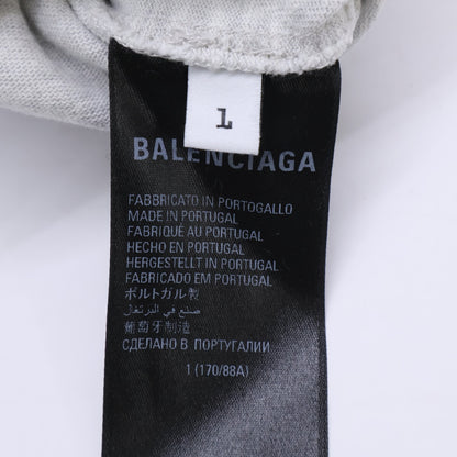BALENCIAGA Distressed Cotton T-Shirt Gray Size L