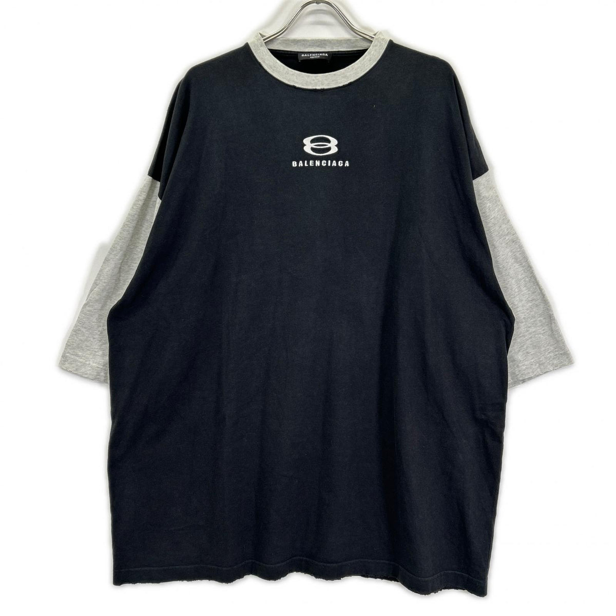 BALENCIAGA 21SS Logo Embroidery UNITY T-Shirt Black Size 3