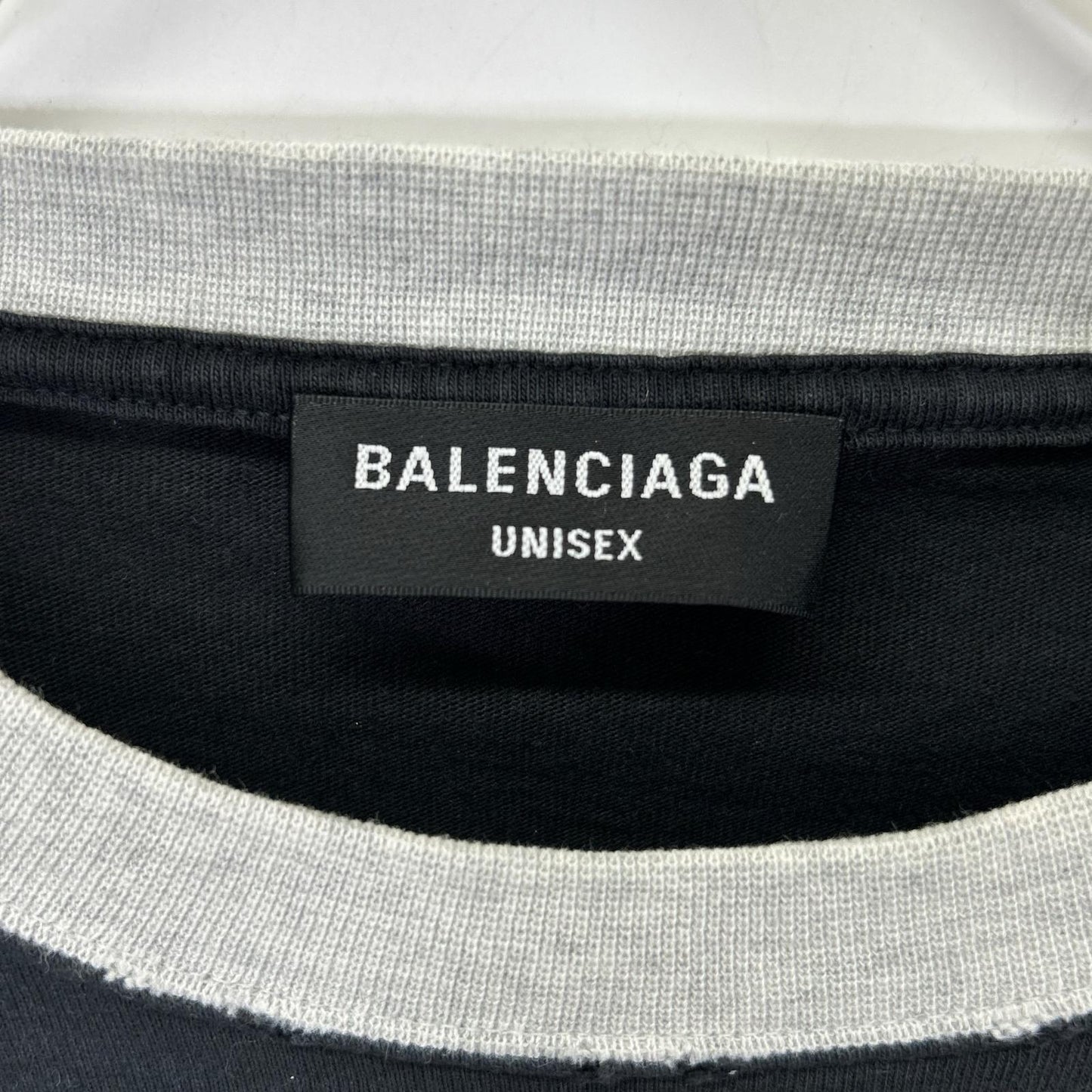 BALENCIAGA 21SS Logo Embroidery UNITY T-Shirt Black Size 3