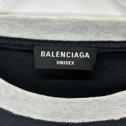 BALENCIAGA 21SS Logo Embroidery UNITY T-Shirt Black Size 3