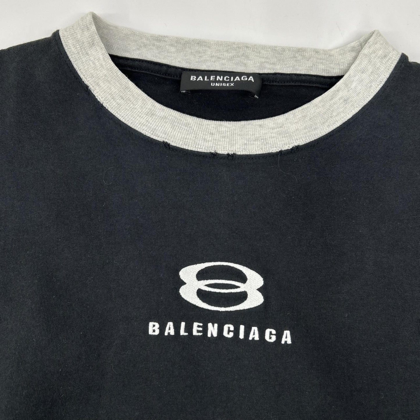 BALENCIAGA 21SS Logo Embroidery UNITY T-Shirt Black Size 3
